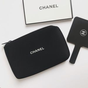 CHANEL neoprene Make up/cosmetic pouch